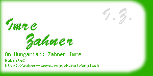 imre zahner business card